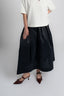 LONG SILK SKIRT BLACK