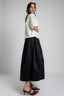 LONG SILK SKIRT BLACK