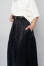 LONG SILK SKIRT BLACK